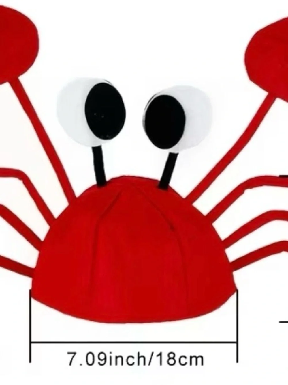 5 Red Crab Asjustable Hats - Cute Crab Caps